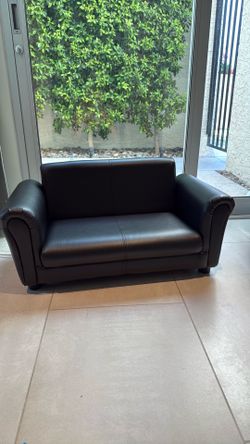 Kids Leather Sofa & Ottoman