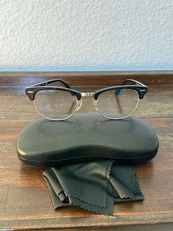 Ray-Ban RB5154 2000 Clubmaster Black/Silver Eyeglasses 51-21-145 Blue Light