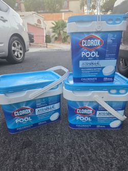 Chlorine tablets buckets (2) 25lb & and (1) 12lb