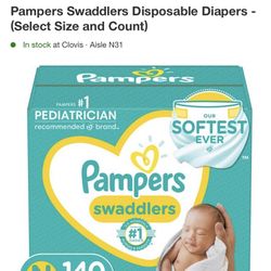 Brand New Newborn Pampers Swaddlers - 140 ,