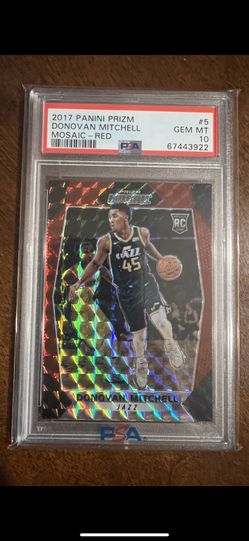 Donovan Mitchell Panini Prizm Mosaic Red RookiePSA 10 GEM 🔥 
