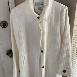 Cream Colored Polyester Jacket
