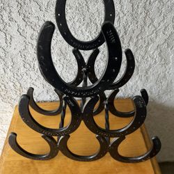 Iron Horseshoe Wine Rack 