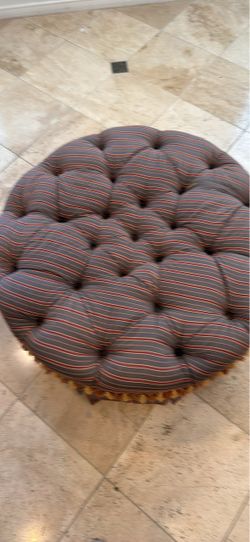 XL round upholstered ottoman