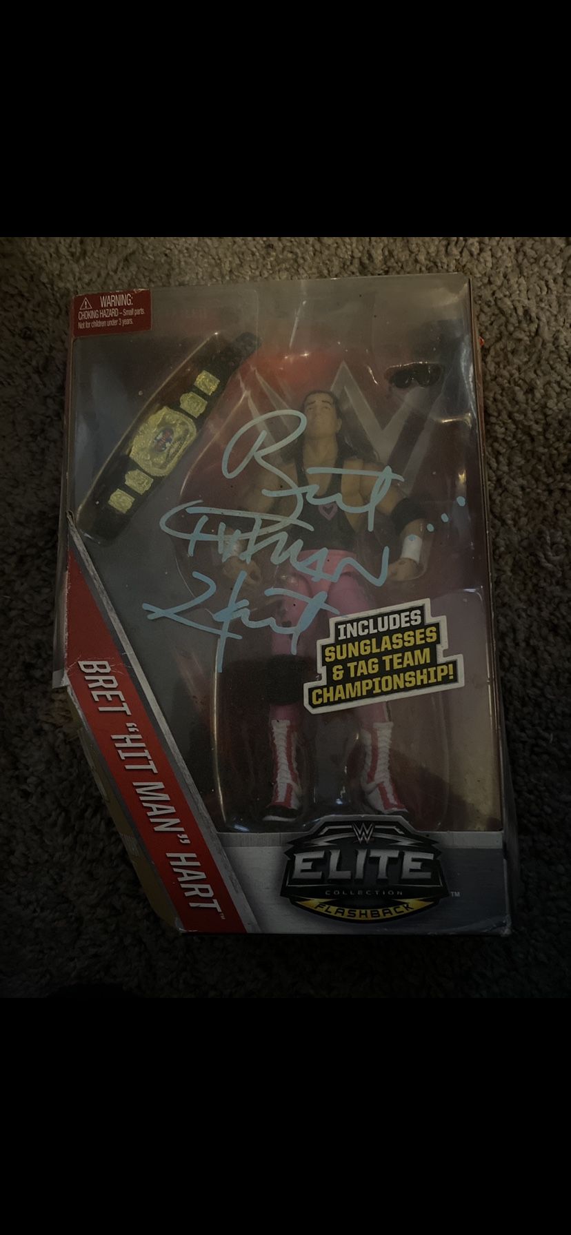Bret Hart Signed Figure 