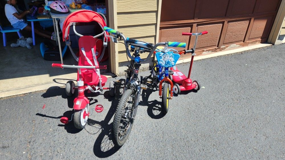 Multiple Bikes and Scooter