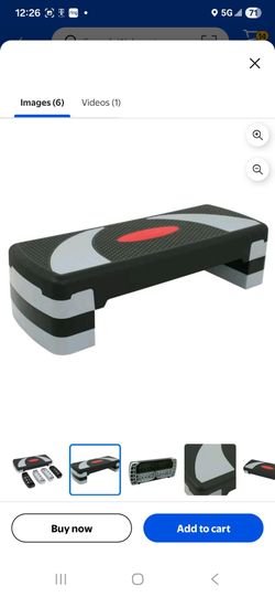 30" Aerobic Stepper Adjust 4"-6"-8" Indoor Cardio Step Fitness Exercise With Risers Black-Gray