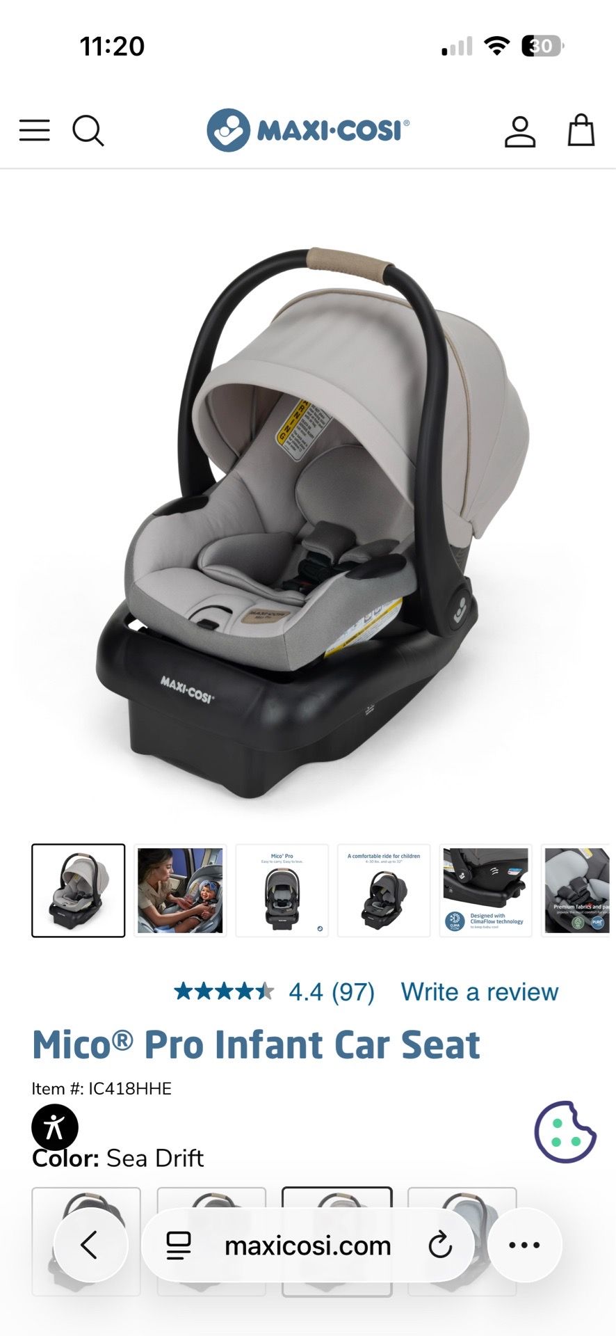car seat w/ base and stroller