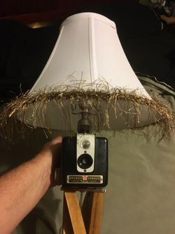 Custom vintage camera lamp