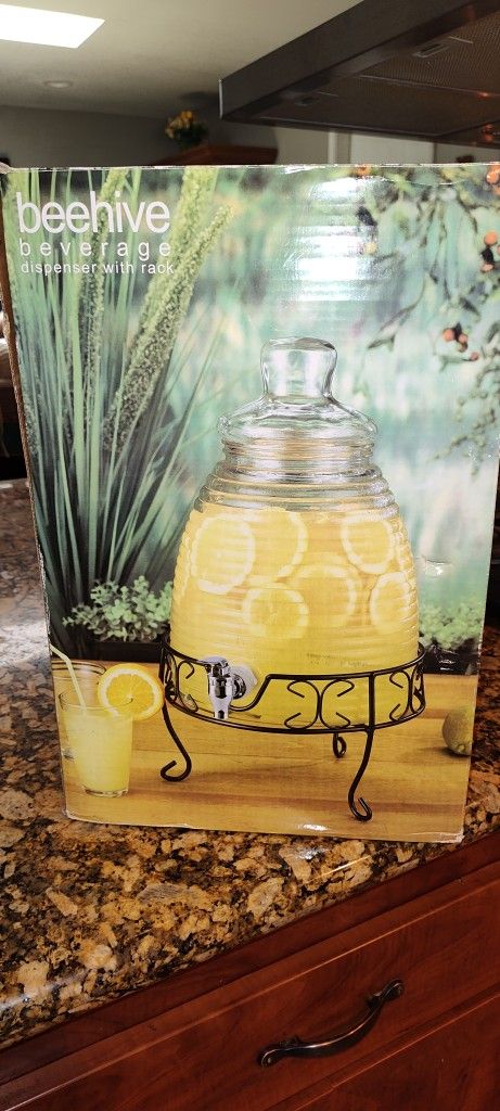 Vintage Glass Beehive Beverage Dispenser