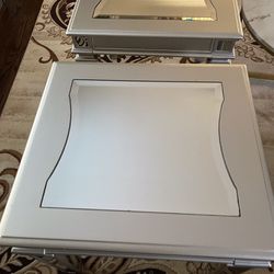  Set of 2 Silver Mirror End Tables