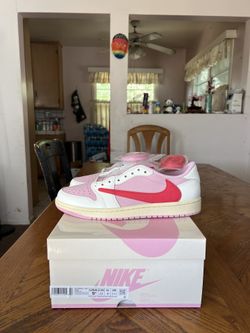 Jordan 1 Retro Low OG SP Travis Scott Sail Tropical Pink Size 9.5