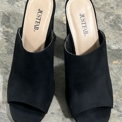 JustFab Nyssa Black Mules US Size 9