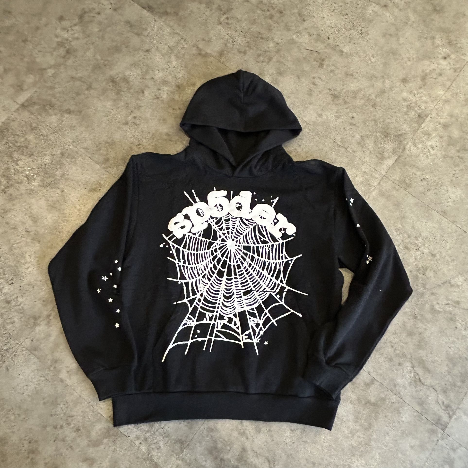 BLACK AND WHITE SPIDER HOODIE