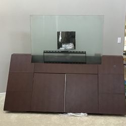 Bonded Leather Wrap TV Console