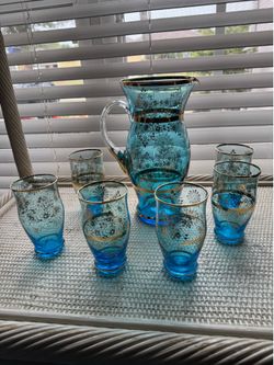 Beautiful Antique pitcher and glasses