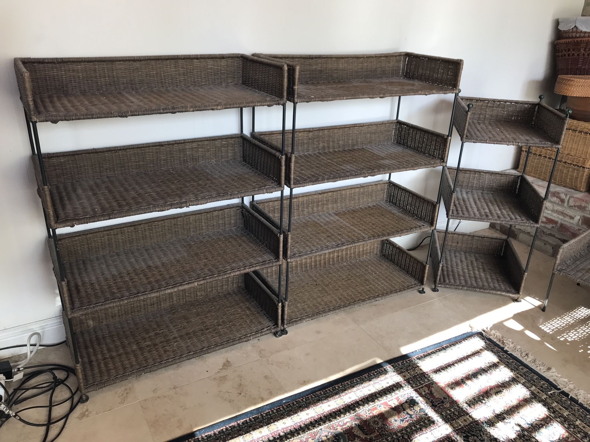 Wicker Bookshelves (2 pieces)