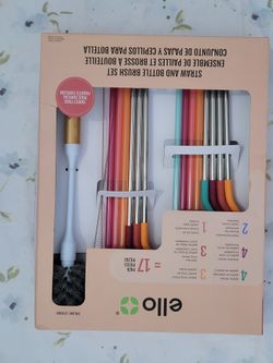 Ello Straw and Bottle Brush Set 17 Piece Family Pack