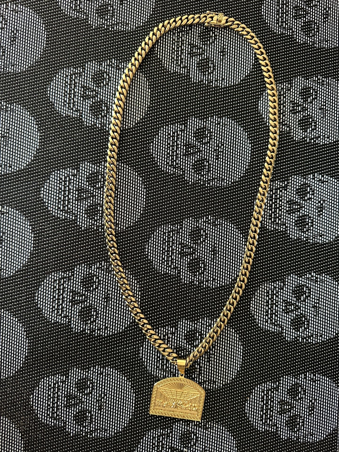 14k Gold Plated Chain And Pendant
