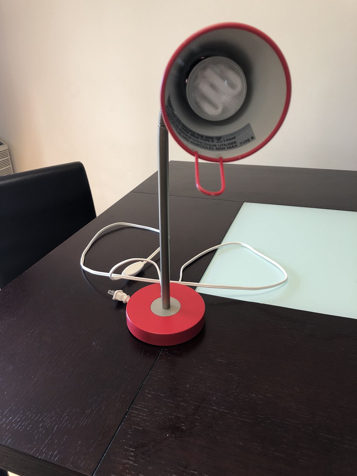 Red desk lamp