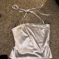 Forever 21 Silver Halter Top 