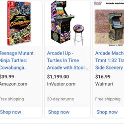 Arcade 1UP TURTLES IN TIME GAME STOOL INCLUDED!!!