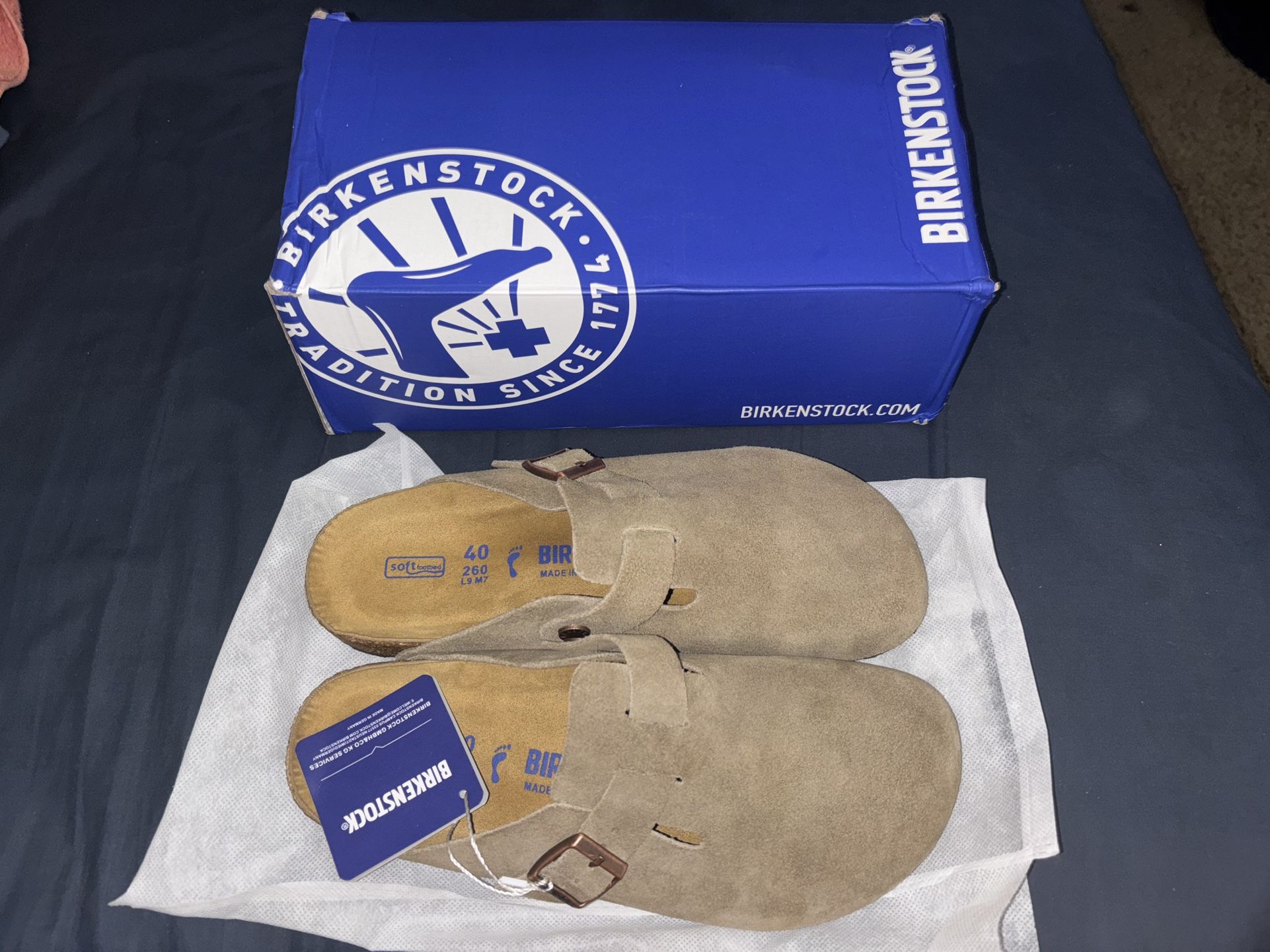 Birkenstock Boston Women's Clog Casual, Size 9 - Taupe