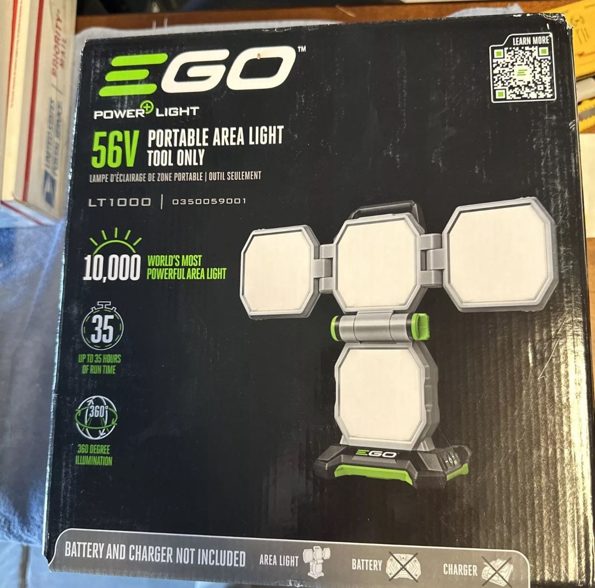 EGO 111-Watt Gray_Battery-operated Rechargeable Portable Work Light
