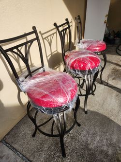Tall Bar stools- 3 Iron stools