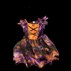Girl Toddler Purple & Orange Halloween Costume Size 3T-4T