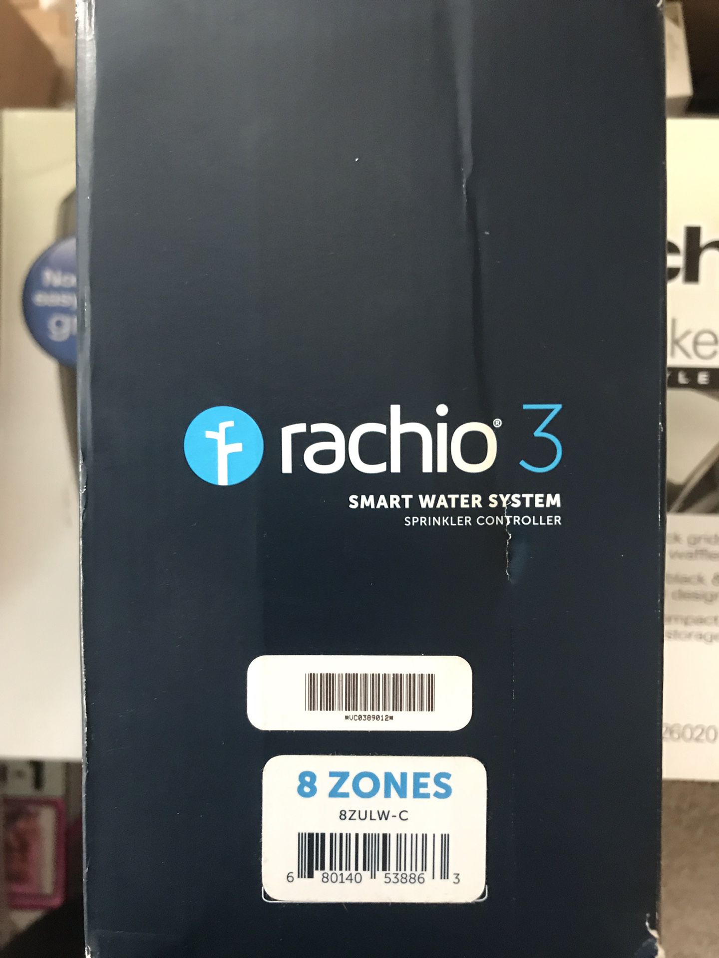 Rachio 3 Brand new in box, never installed Rachio 3 smart sprinkler controller. 8 zone WiFi connection to your smart home, Alexa, google, and other