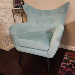 Light Blue Velvet Armchair