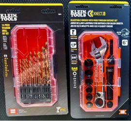 Klein Tools 14-Piece Drill Bit Set & Wrench Ratchet Set Bundle