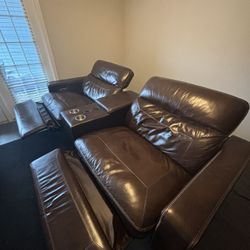 Double Power Recliner with Center Console 