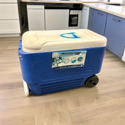 $10 for Blue Igloo Cooler on Wheels-38quarts 