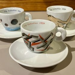 Set of 3 Richard Ginori espresso cups and saucers - illy collection