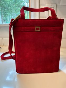 Nine West Red Suede Crossbody Handbag