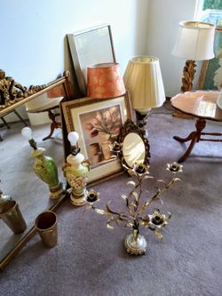 Grab these up now! ASK ADDRESS Vine Bistro Table & Lamps $20 Bentwood Chairs Nesting Tables Mirrors Wicker Rattan MCM Boho & Wedding! ASK to visit