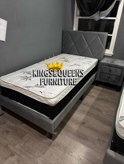 New twin bed frame with mattress