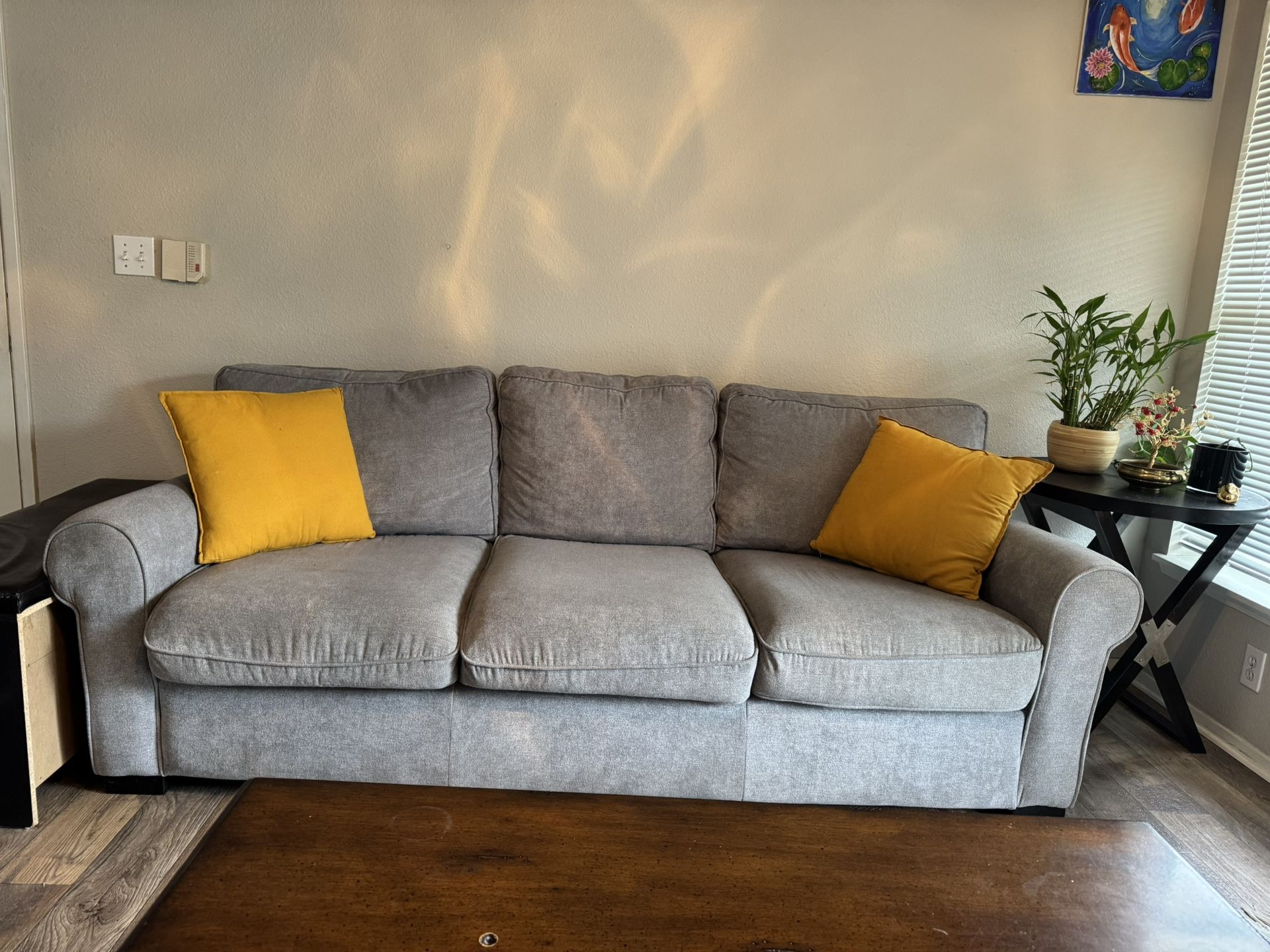 Sofa With Pillows With Side Table Free