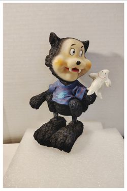 ☠️ Wolf w/Ghost ☠️ Figure w/Spring Legs Table Decor 6.5" Tall