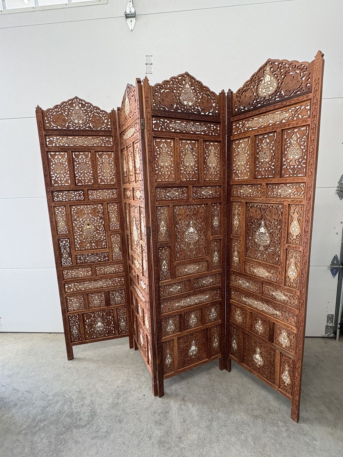 Mid-Century Japanese 4-panel folding room divider 1940's