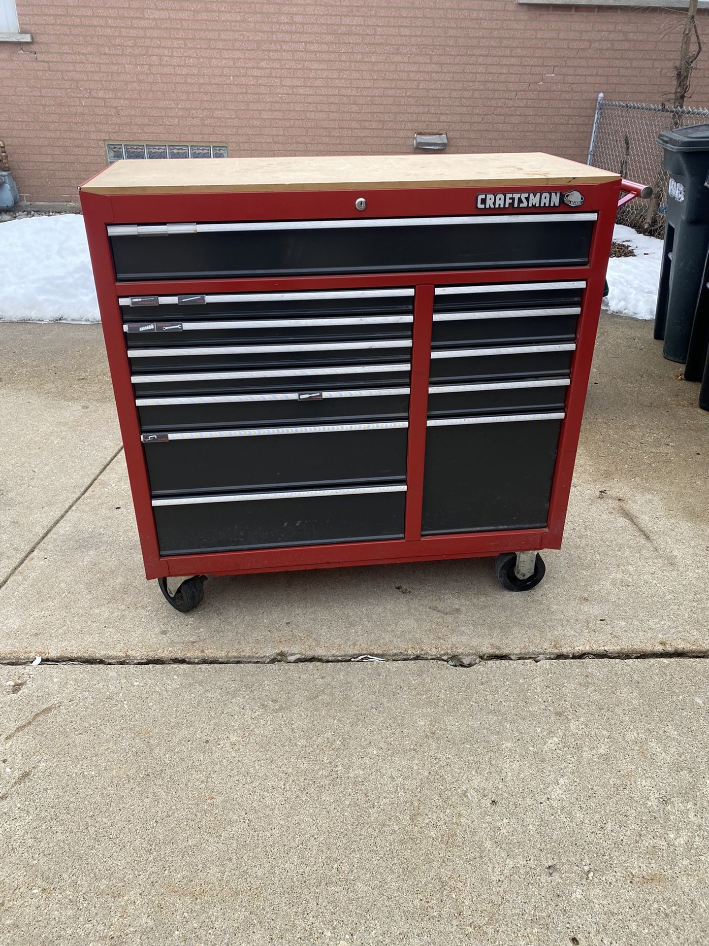 Craftsman tool box wood top 