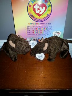 Twin Bison beanie babies
