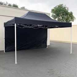 (NEW) $160 Heavy-Duty Canopy 10x15 FT with (1) Sidewall, Ez Popup Outdoor Party Tent (2 colors)