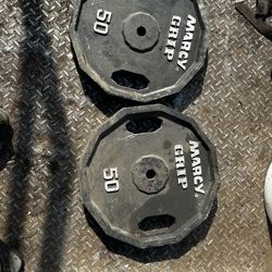 Pair Of 50lbs Weight Plates Standard Size .. 1 Inch Hole 