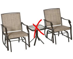 Outsunny 2 Piece Outdoor Glider Chair Set