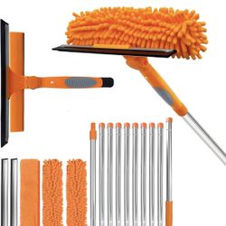 152" Squeegee Window Cleaner 2 in 1 Rotatable Window Cleaning Tool Kit with Extension Pole