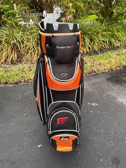 Founders Club Golf Cart Bag Black Orange
