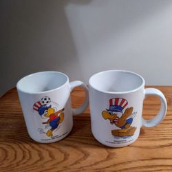 Vintage Los Angeles 1984 Olympics Soccer And Swimming Mugs